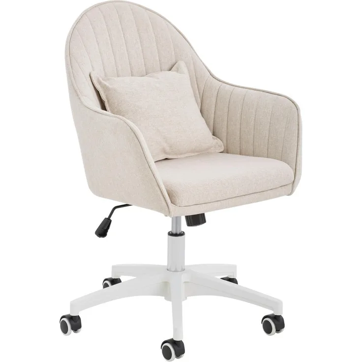 Livetastic Drehstuhl, Beige, höhenverstellbar, 360° drehbar, Schaumstoffpolsterung, geeignet für Arbeitszimmer