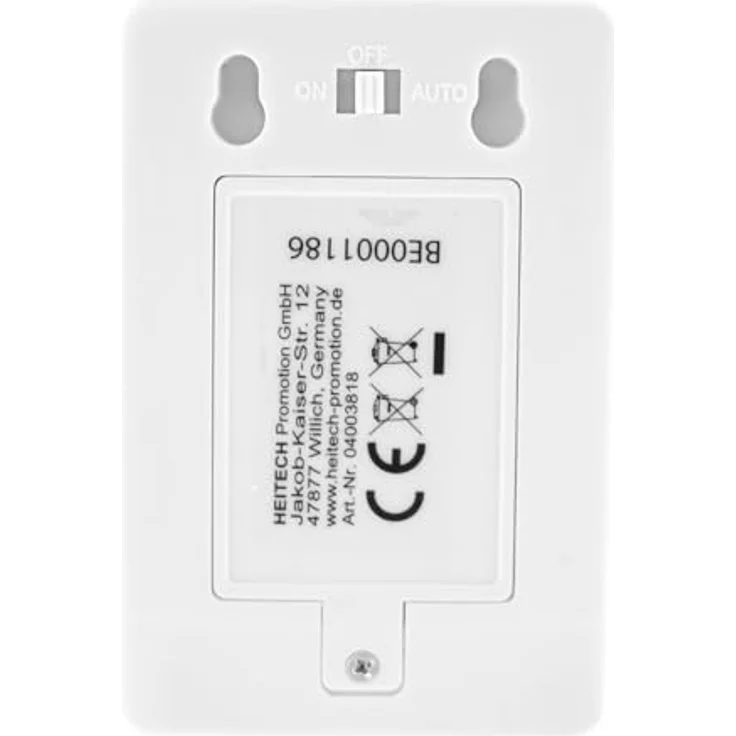 HEITECH Nachtlicht mit Bewegungsmelder, 2 Stück LED, 150 Lumen, Batteriebetrieben, inkl. 3x AAA Batterien, Automatikmodus, Wandmontage – Bild 2
