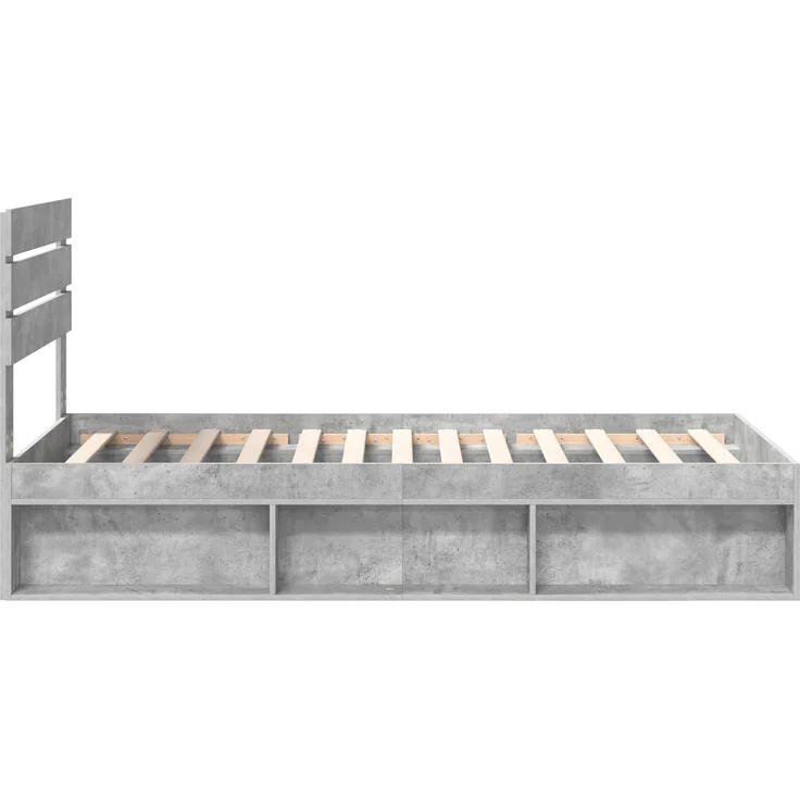 vidaXL Bettrahmen mit Kopfteil Beton 90 x 200 cm Massives Kiefernholz 3411458 – Bild 7