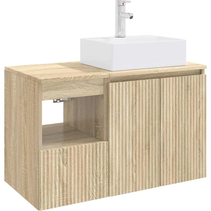 vidaXL Badezimmerschrank-Set 2 stk. Sonoma-Eiche 79,5 x 41 x 79,5 cm 3404056 – Bild 2