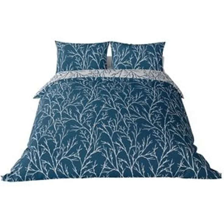 Brielle Bettwäsche Mako Satin Wendebettwäsche-Set - 2-tlg - Dunkelblau-Grau, 2 teilig, Mit Reißverschluss, 100% Baumwolle – Bild 6
