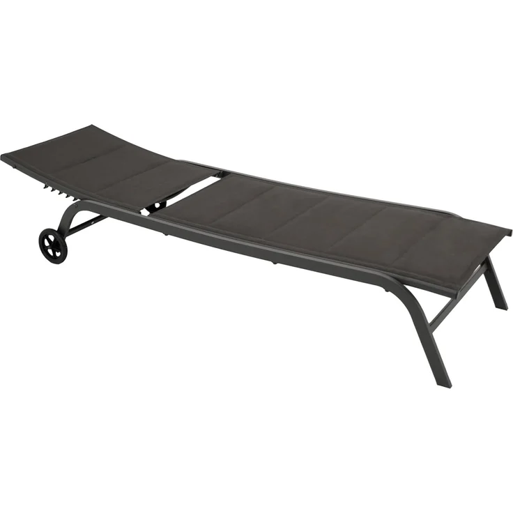 DEGAMO Rollliege RIVA, Metall anthrazit, Bezug Kunstgewebe gepolstert grau, verstellbar – Bild 3