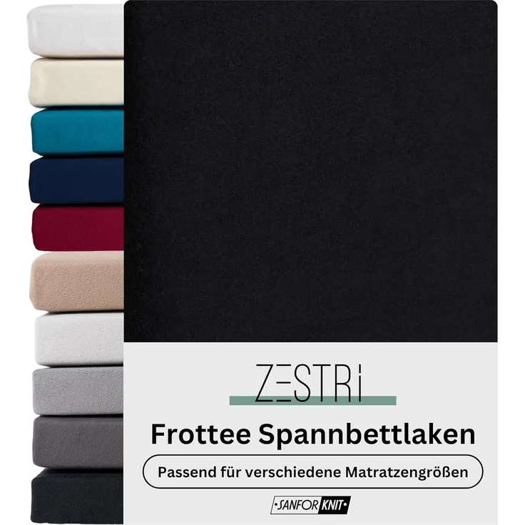 Zestri Spannbettlaken Frottee bis 40 cm Steghöhe, auch für Boxspringbett & Wasserbett, weich, Gummizug: rundum, Spannbettbezug Bettbezug Laken, winter weich flauschig