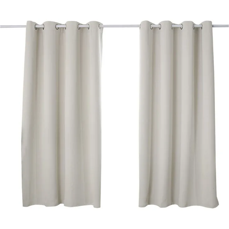 Woltu Verdunkelungsvorhang, Ösen, blickdicht, 2er Set Vorhang Blickdicht Thermovorhang 250g/m²