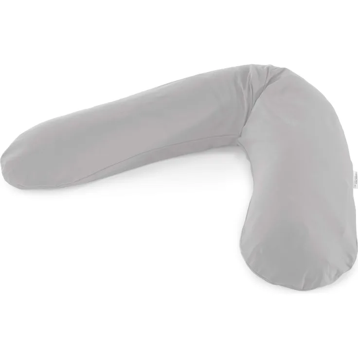 Theraline Ersatzbezug für Das Original Schwangerschaftskissen & Stillkissen, Stillkissen Bezug 190 cm, Jersey aus 100% Bio-Baumwolle, Farbe: Grau
