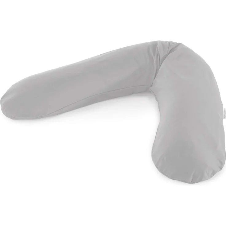 Theraline Ersatzbezug für Das Original Schwangerschaftskissen & Stillkissen, Stillkissen Bezug 190 cm, Jersey aus 100% Bio-Baumwolle, Farbe: Grau – Bild 1