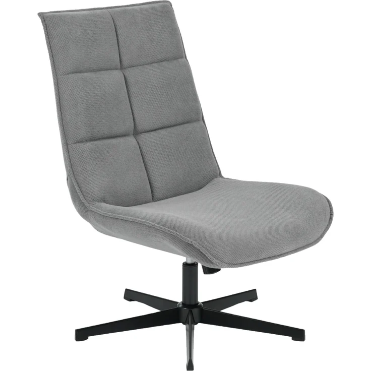 39F FURNITURE DREAM Moderner Drehsessel mit Sitzfläche aus Stoff mit Liegefunktion und Metallsockel, Grau, 63,5 x 85 x 93 cm – Bild 1