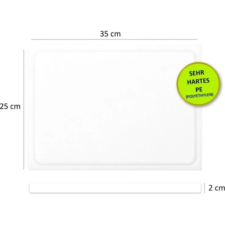 Morleos Schneidebrett Schneidebrett mit Saftrille aus HDPE 500 Kunststoff, Kunststoff, (1-St), dick