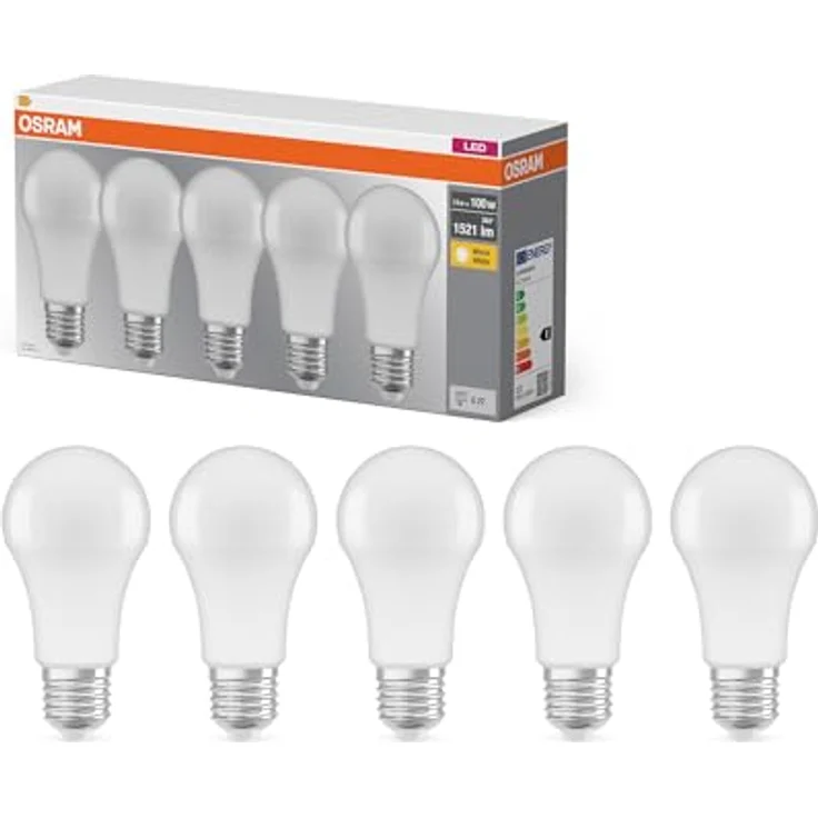 OSRAM LED-Lampe Base Classic A100 Kolbenform 13W 827, 2700K warmweiß, E27, matt, 1521 lm, geringere Wärme, White – Bild 2