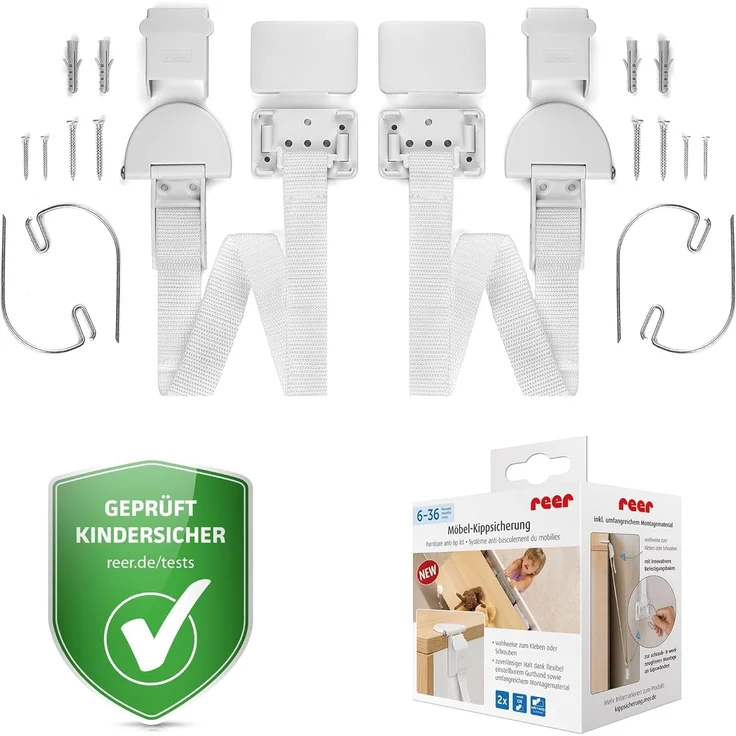 Reer Kippsicherung weiß, 2 Stück – Bild 1