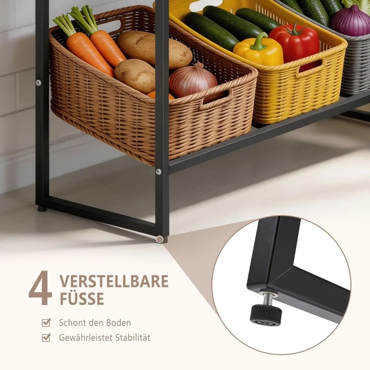 Home Nature Wohnkonzept Getränkekistenregal für 6 Kisten mit Ablage, stehend, großes Flaschenkistenregal, Metall, Schwarz, 116,5x32x104cm – Bild 4