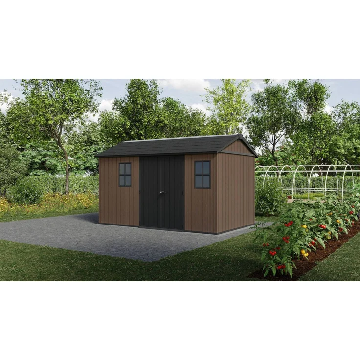 Dmora Gartenhaus Kincardine, Gartenhütte, Gartenhaus, Werkzeugschuppen, 230x413 h246 cm, Braun – Bild 5