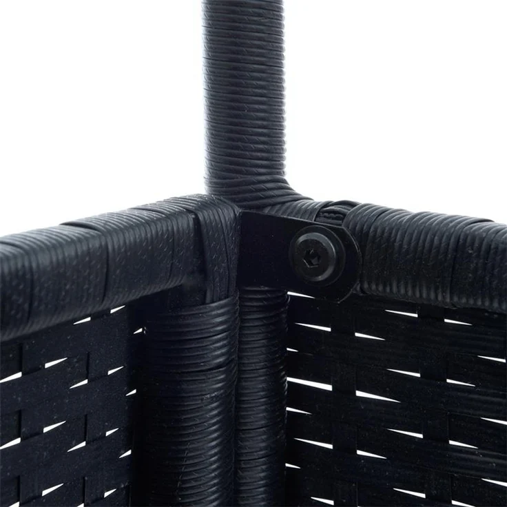 Beistelltisch Tisch Polyrattan Gartentisch Rattan Balkontisch Rund Schwarz – Bild 4