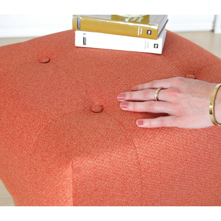 Hanah Home 'Tomp - Orange' Pouffe, Orange, 43 x 43 x 43 cm – Bild 3