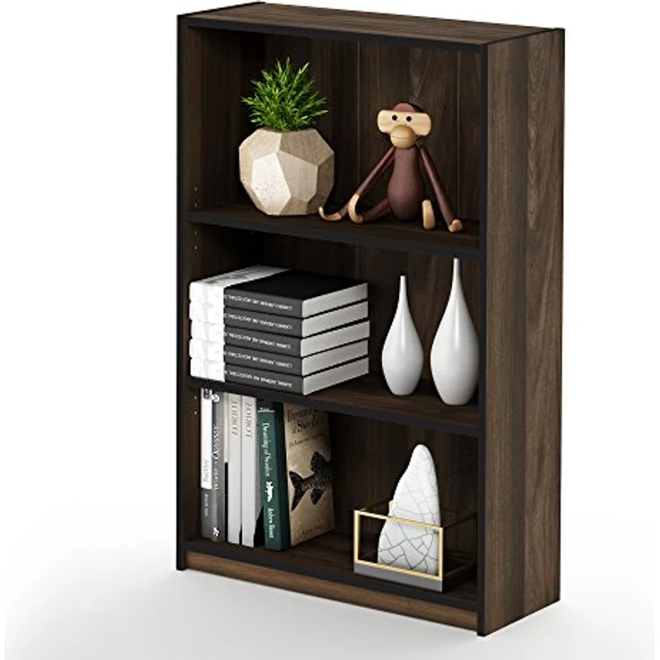 Furinno JAYA Einfaches Bücherregal, Columbia Walnut, 24. 13x62. 23x102. 36 cm – Bild 5