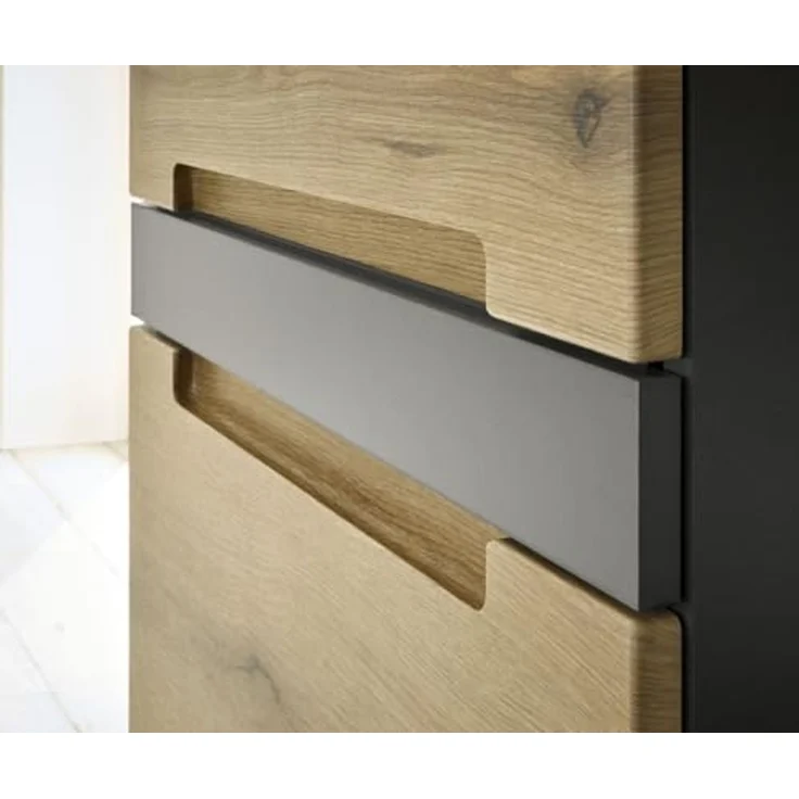 moebel-dich-auf Garderoben-Set TARENT, (Komplett-Set, Garderobenschrank + Paneel + Bank + Spiegel + Schuhkommode), in Anthrazit MDF / Evoke Oak MDF – Bild 6