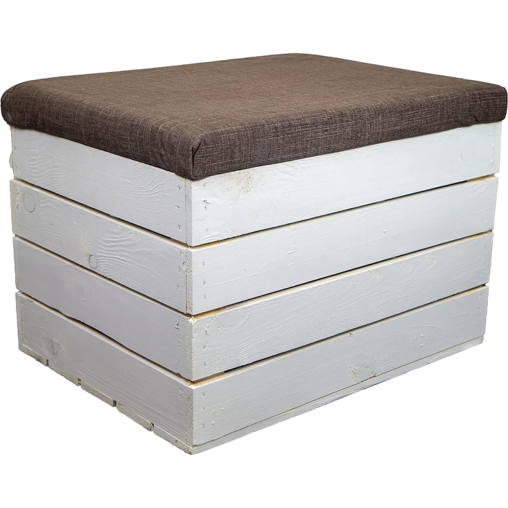 Kistenkolli Altes Land Allzweckkiste Sitztruhe Mira mit Stauraum in weiß Maße 34x35x48 Sitzhocker Obstkiste (Spar-Set, 1er Set)