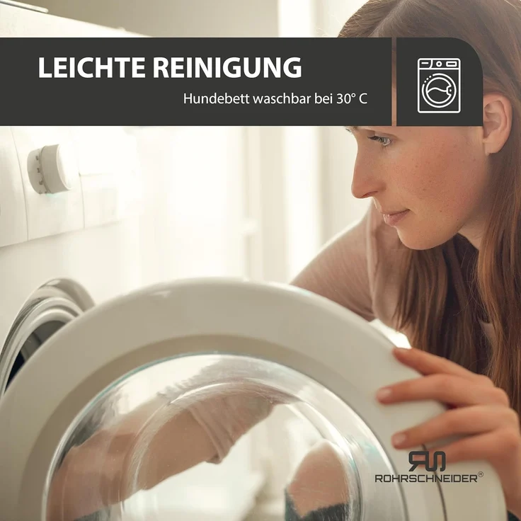 Rohrschneider Tierbett Hundebett Cord für kleine Hunde mit waschbarem Bezug inkl. Futternapf, antiruschbeschichtete Unterseite – Bild 8