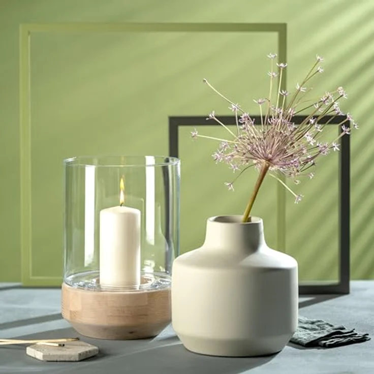 LEONARDO HOME Milano Keramikvase, moderne Dekovase für kunstvolle Blumen-Bouquets, creme, Höhe 21,5 cm – Bild 5