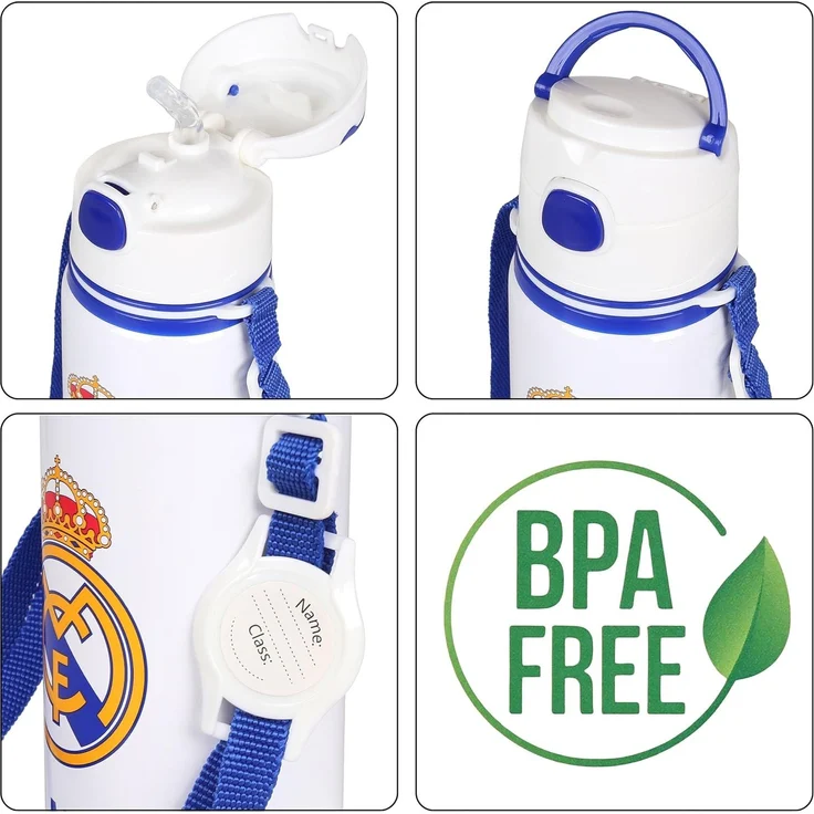 Sarcia. eu Trinkflasche Real Madrid Aluminium THERMOFLASCHE, mit Schulterriemen 600ml – Bild 8