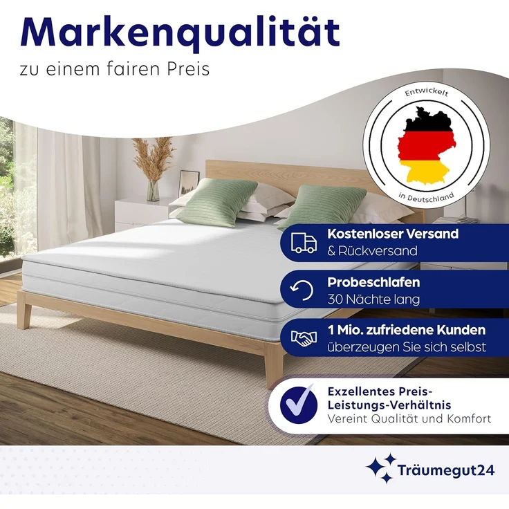 Träumegut24 AquaFlex® ergonomische 7-Zonen Kaltschaummatratze, Öko-Tex Zertifiziert, Höhe 16 cm, 120x200 cm, H4 – Bild 8