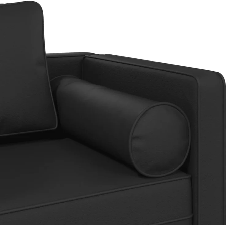 vidaXL Chaiselongue mit Kissen, Schwarz Kunstleder, 116,5 x 62 x 57,5 cm – Bild 6