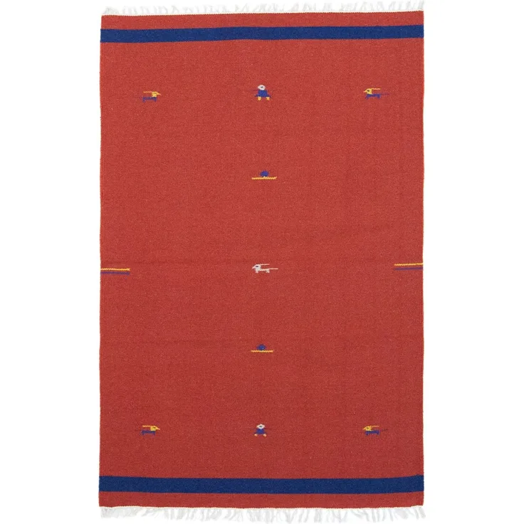 Kelim Teppich - Trendy 180x120 cm - rot