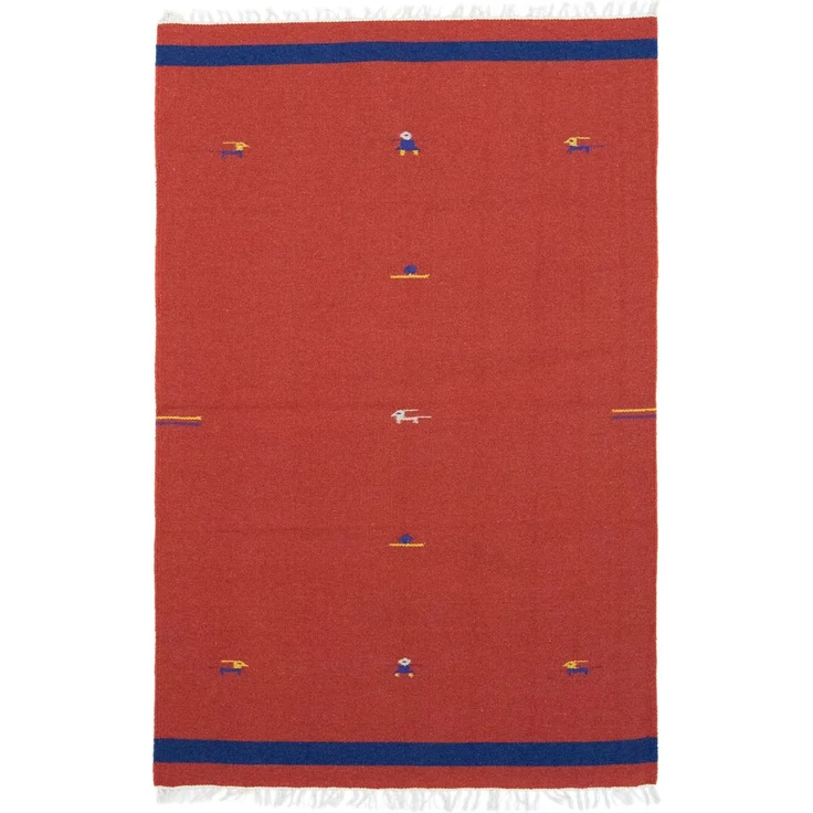 Kelim Teppich - Trendy 180x120 cm - rot – Bild 1