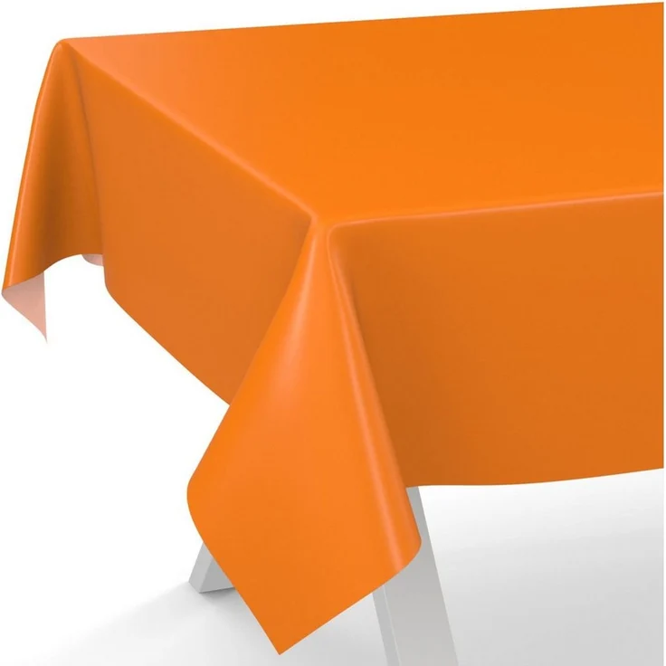 ANRO Tischdecke abwaschbar Wachstuch-Tischdecke Gartentischdecke (Einzelstück 1-tlg), wasserabweisend Einfarbig Orange Breite 140cm – Bild 1