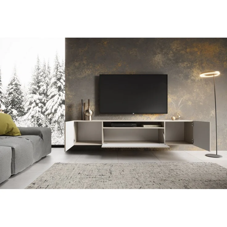 MOEBLO TV-Board VIRENO (TV-Schrank – modern, stehend oder hängend, mit geräumigen Fächern & stilvollen Fronten, 200 cm, verschiedene Farben), (BxHxT): 200 x 53 x 41 cm – Bild 2