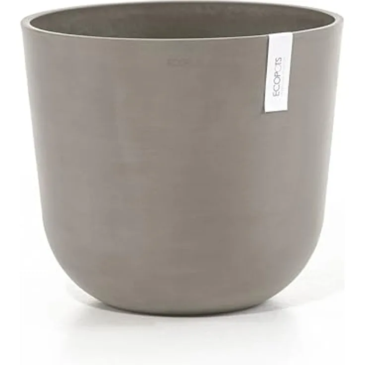 ECOPOTS Blumentopf Oslo 35 Taupe, für innen und außen: frostsicher, bruchsicher und lichtbeständig