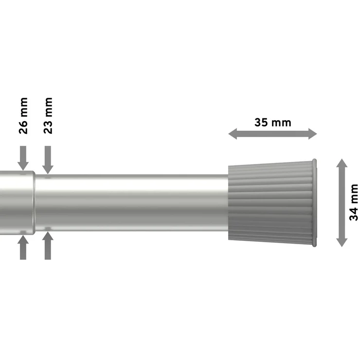 SPANNSTANGE/DUSCHVORHANGSTANGE Serrofix 125-220 cm, 26/23 mm Ø Silbergrau – Bild 2