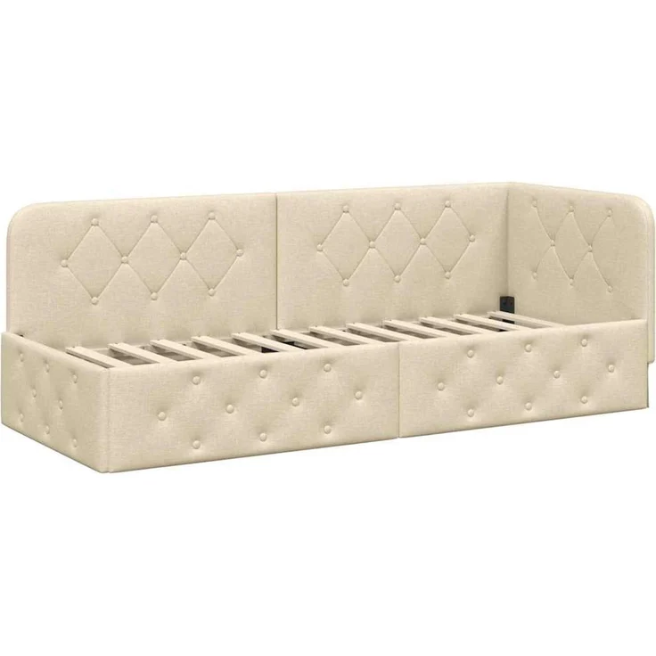 vidaXL Eckbettgestell Creme 80 x 200 cm Stoff 3394035 – Bild 5