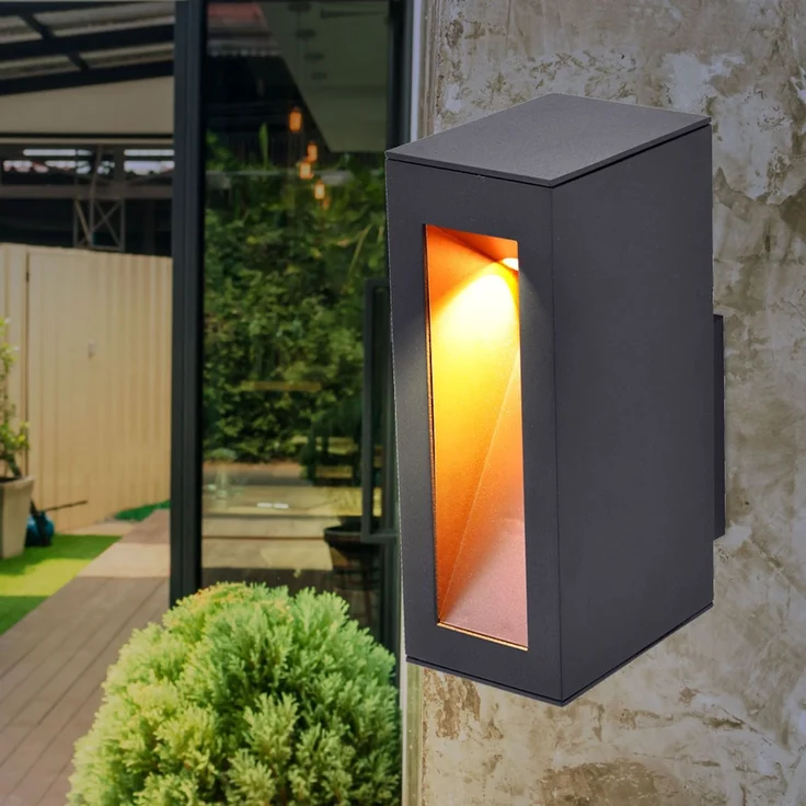 LED Wandleuchte, Alu, anthrazit, Höhe 19 cm – Bild 2