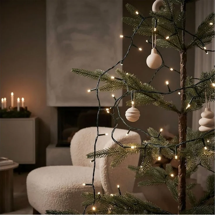 Spetebo LED-Lichterkette Weihnachts Lichterkette warm weiß - 120 LED / 9 m, 120-flammig, Garten Deko Beleuchtung für Außen und Innen – Bild 2