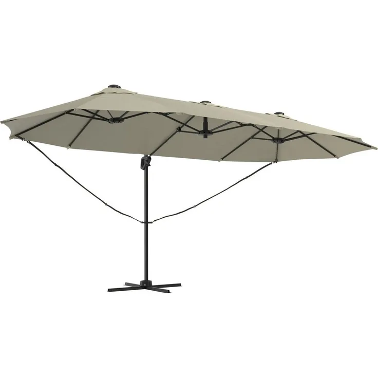 KONIFERA Ampelschirm »Elba« Twin in anthrazit oder creme erhältlich, LxB: 263x455 cm, BxLxH: 455x263x237 cm, um 360° drehbar