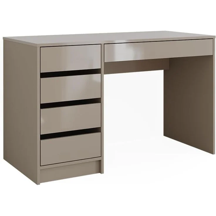 Schreibtisch Sherry Greige Hochglanz 55 x 120 cm mit Schubladen Vicco – Bild 1