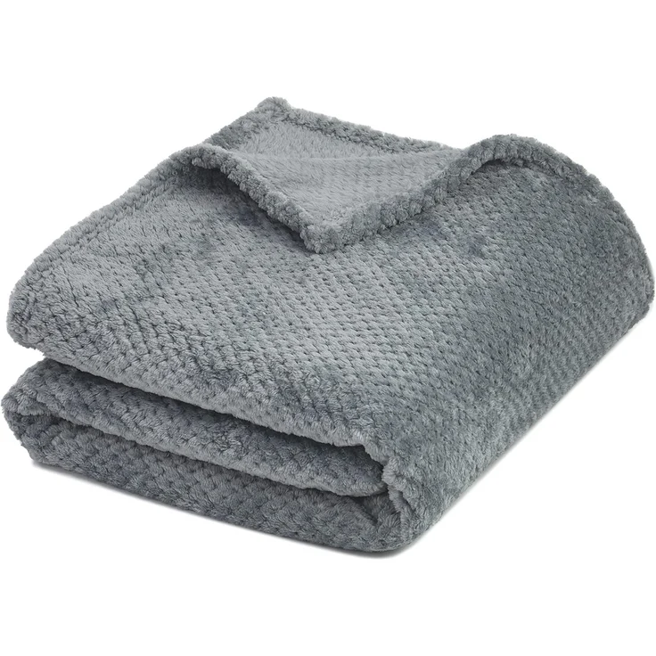 ZOLLNER Kuscheldecke, flauschiges Mikrofaser, 150x200 cm, dunkelgrau – Bild 1