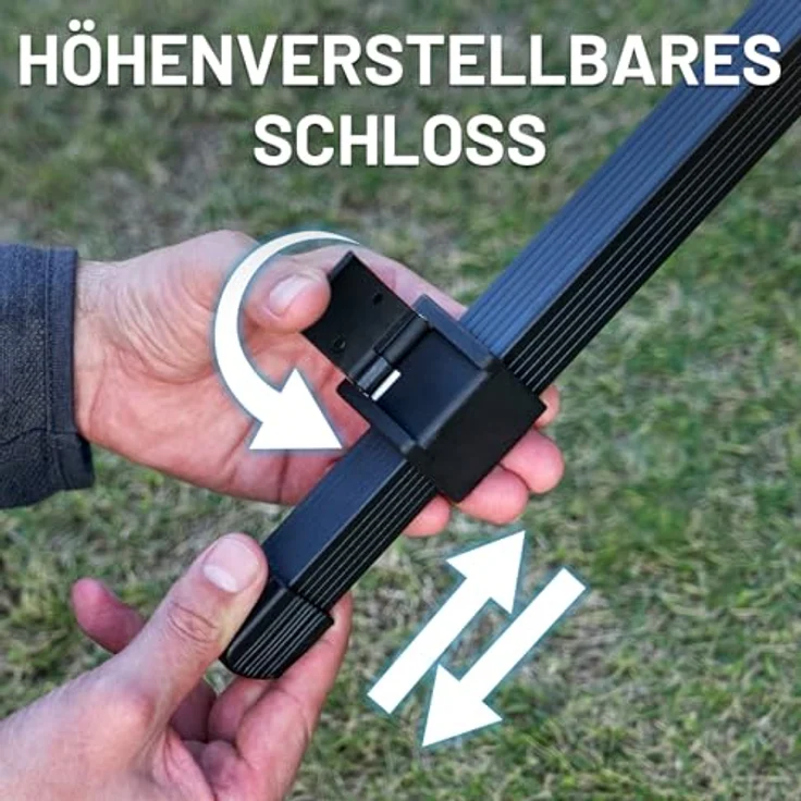 TIMBER RIDGE Campingtisch Klappbar Höhenverstellbar Klapptisch Camping Falttisch Tragbar Aluminium mit Tasche für Picknick Kochen Garten Wandern Reisen 108x71cm - Schwarz – Bild 4