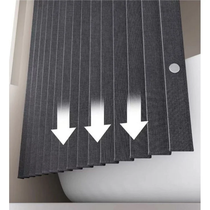 Diwzbyn Duschvorhang Wasserdichter Magnet-Falt-Duschvorhang, Verdickter Leinenoptik-Vorhang Breite 100 cm (1-tlg), Ideal für Badezimmer, Türrahmen, Schlafzimmer und als Raumteiler – Bild 3