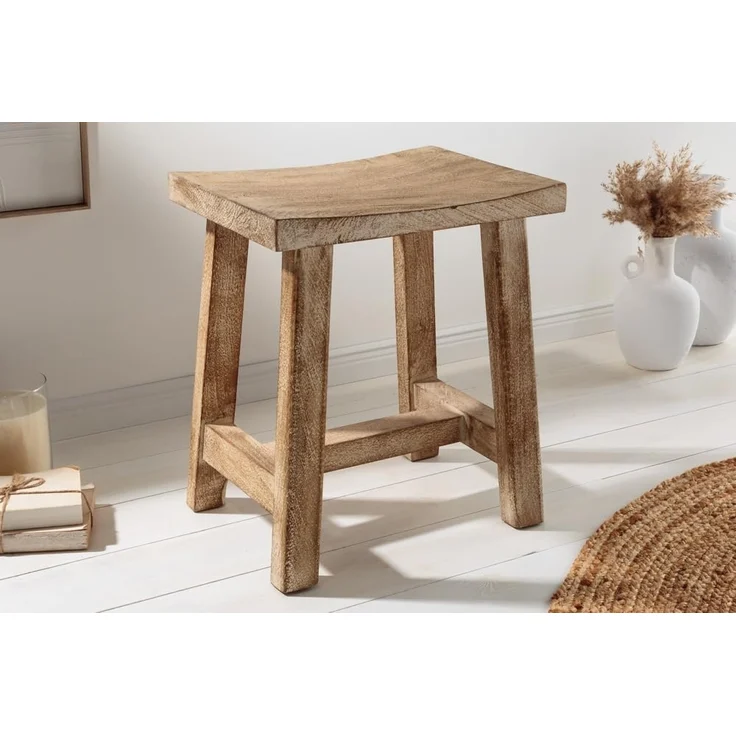 riess-ambiente Sitzhocker FINCA 45cm beige-braun (Einzelartikel, 1 St), Wohnzimmer · Mango-Massivholz · Handmade · Shabby Chic · Landhausstil – Bild 2