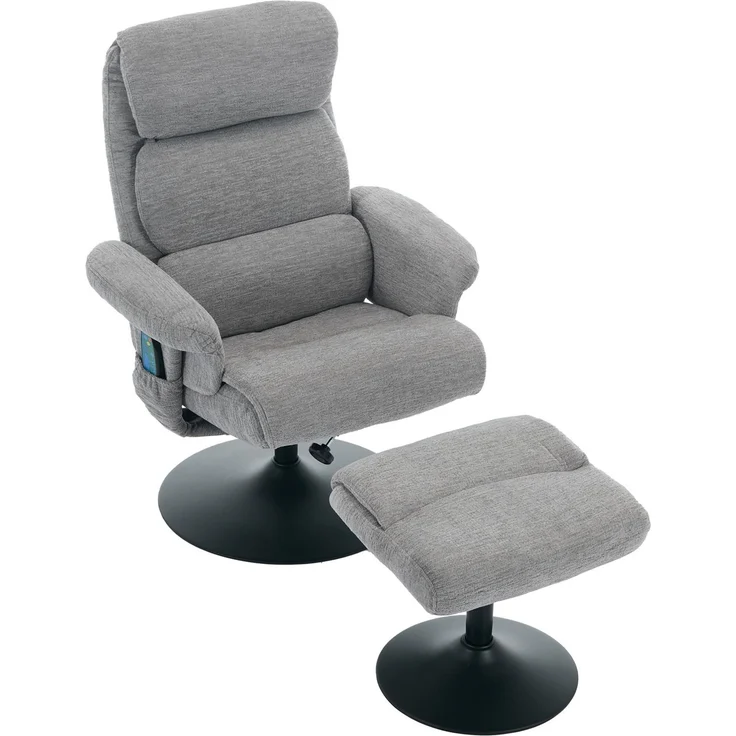 DESVIAE Sessel mit 5-Punkt-Massage und Heizfunktion 75,5x100x77 cm Chenille Grau – Bild 7