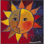 Salonloewe Fußmatte Fußmatte 85x85 Rosina Wachtmeister Sole rot quadratisch, Quadratisch, Höhe: 850 mm