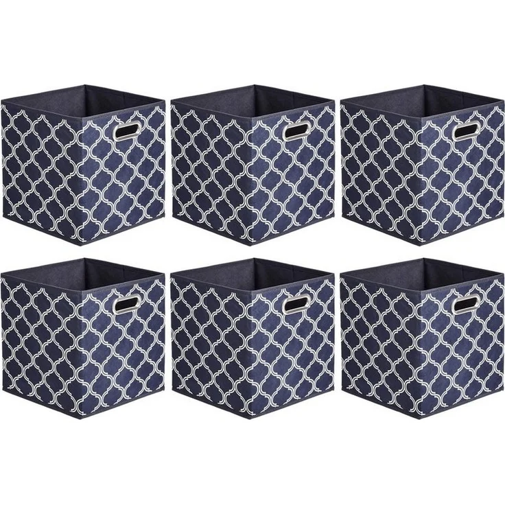 NAIPO Faltbox Alsterwell Faltboxen 6er-Set 26,7×26,7×27,9 cm, Faltbare Aufbewahrungsboxen aus Vliesstoff mit Griffen – Bild 1