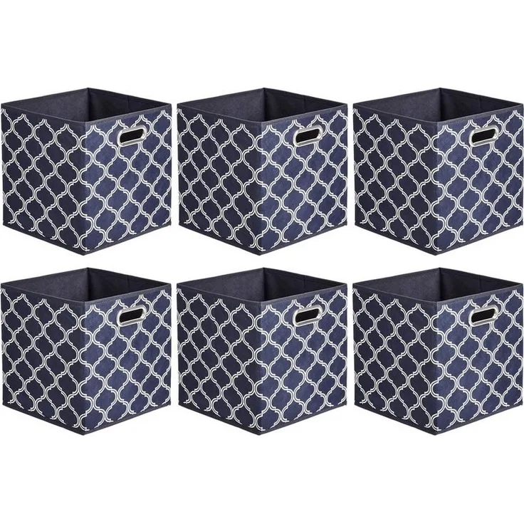 NAIPO Faltbox Alsterwell Faltboxen 6er-Set 26,7×26,7×27,9 cm, Faltbare Aufbewahrungsboxen aus Vliesstoff mit Griffen