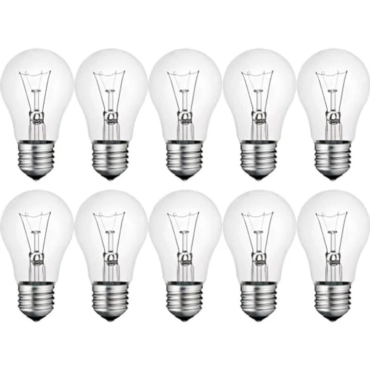 NCC-Licht 10 Stück E27 Birnenlampe 25W warmweiß dimmbar, klare Glaskörper, 230V – Bild 1