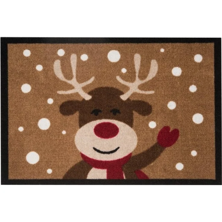 HANSE Home Fußmatte Reindeer, Türmatte, rechteckig, Höhe: 7 mm, In- & Outdoor, Rutschfest, Rentier-Motiv, Waschbar, Wetterfest, Flur – Bild 4