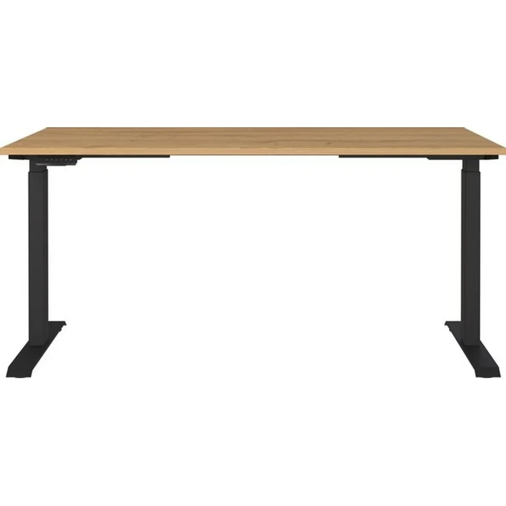 Germania Schreibtisch 7908-582, in Grandson-Eiche-Nb./Schwarz, EL. höhenverstellb, 160 x 120 x 80 cm (BxHxT) – Bild 4