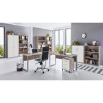 moebel-dich-auf Büromöbel-Set OFFICE EDITION Set 7, (abschließbar, 8-tlg, Schreibtisch + Rollcontainer + Büroschrank + Regale), Metallgriffe