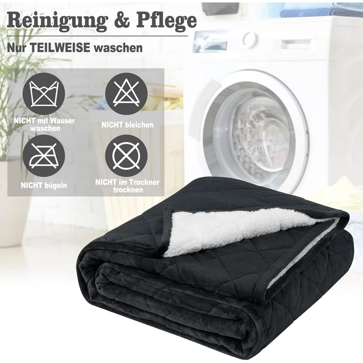 Woltu Gewichtsdecke, Bezug: Flanell Sherpa, Therapiedecke, Schwere Decke aus Flanell Sherpa – Bild 9
